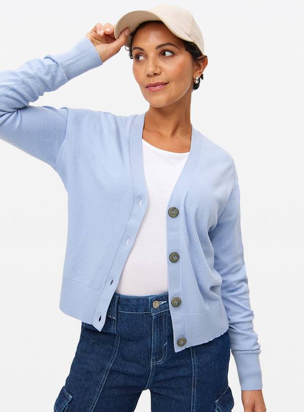 Pale Blue Soft Touch V Neck Cardigan 16